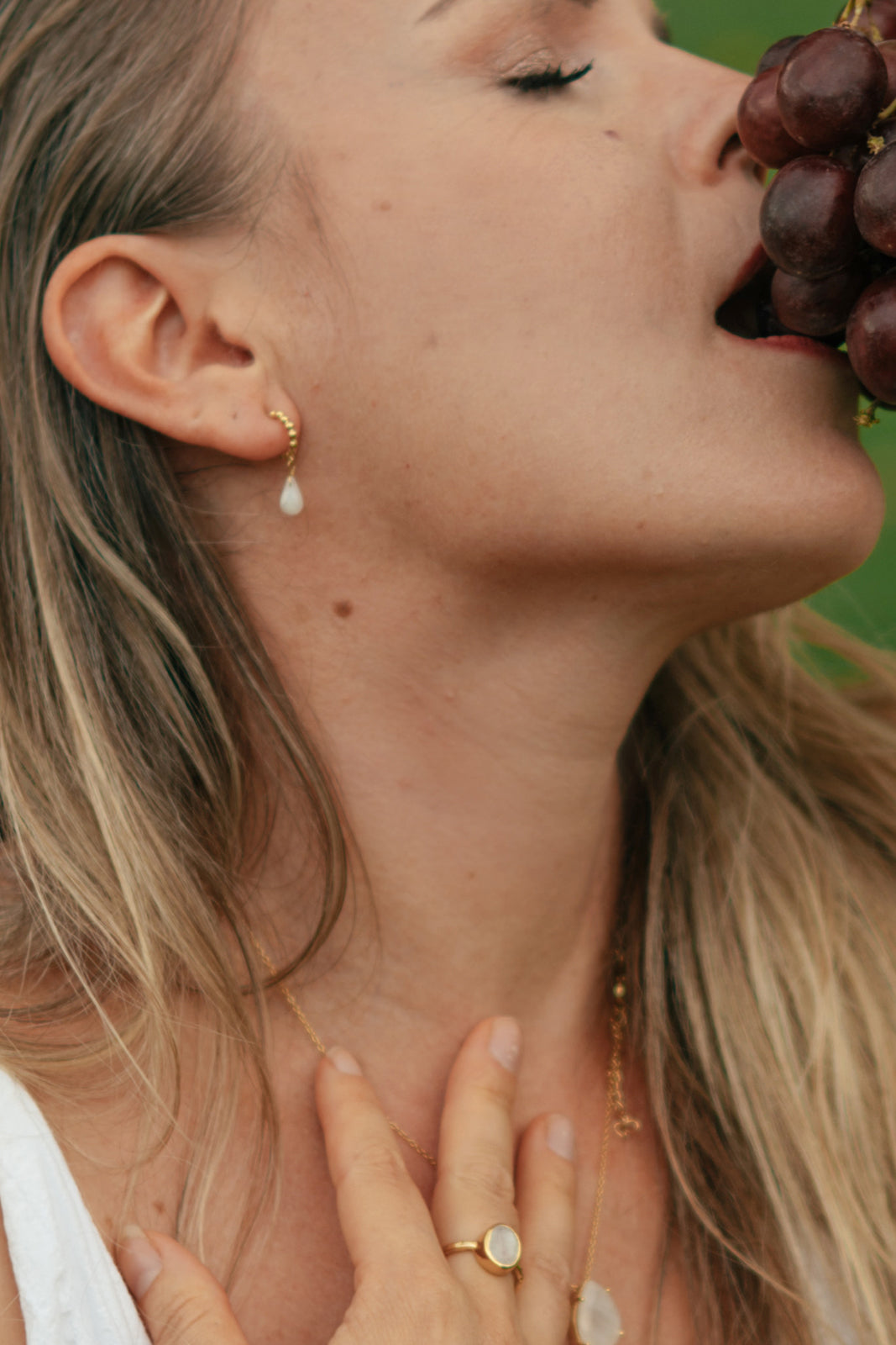 Drops of Desire Earrings with Rainbow Moonstone