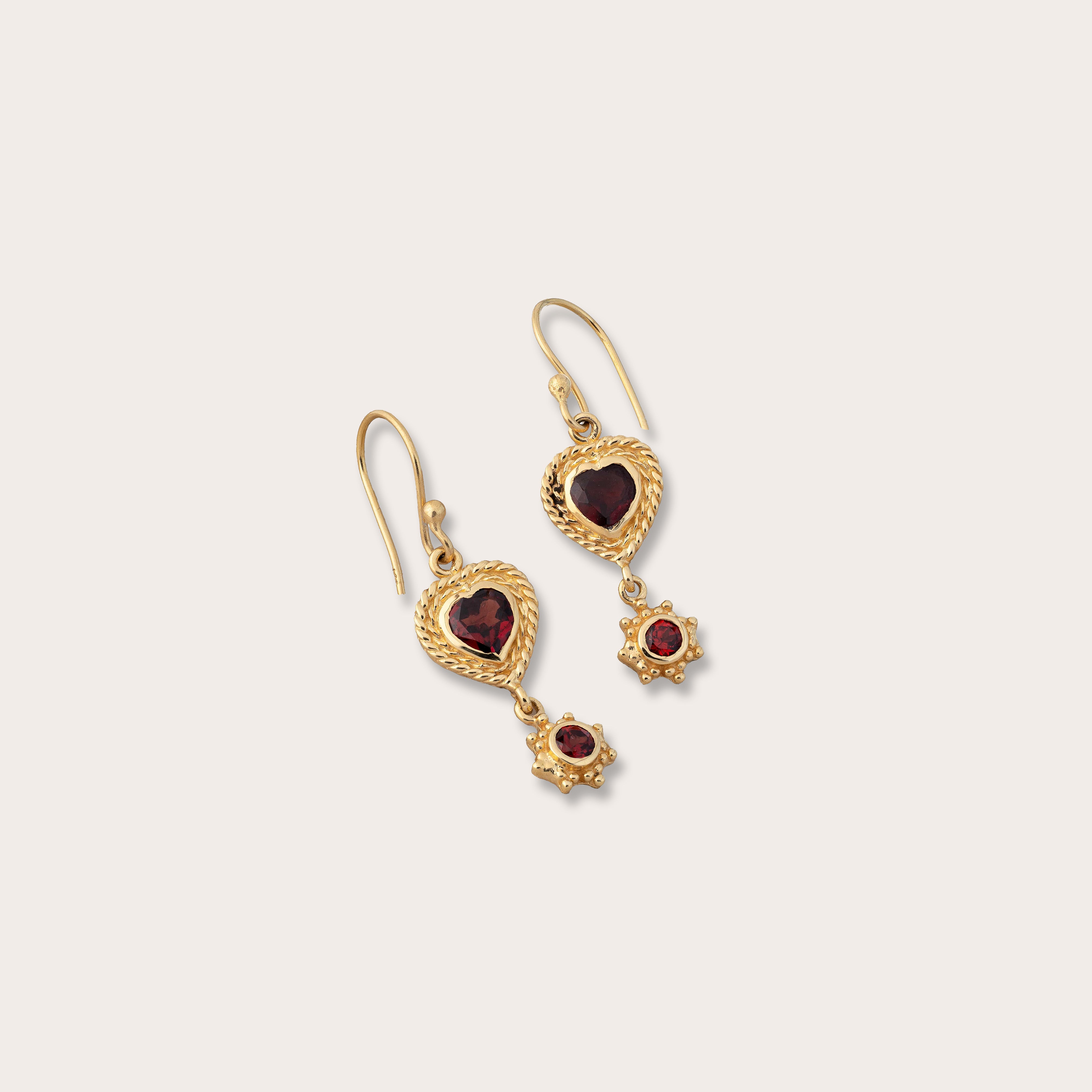Awakened Heart Earrings with Garnet