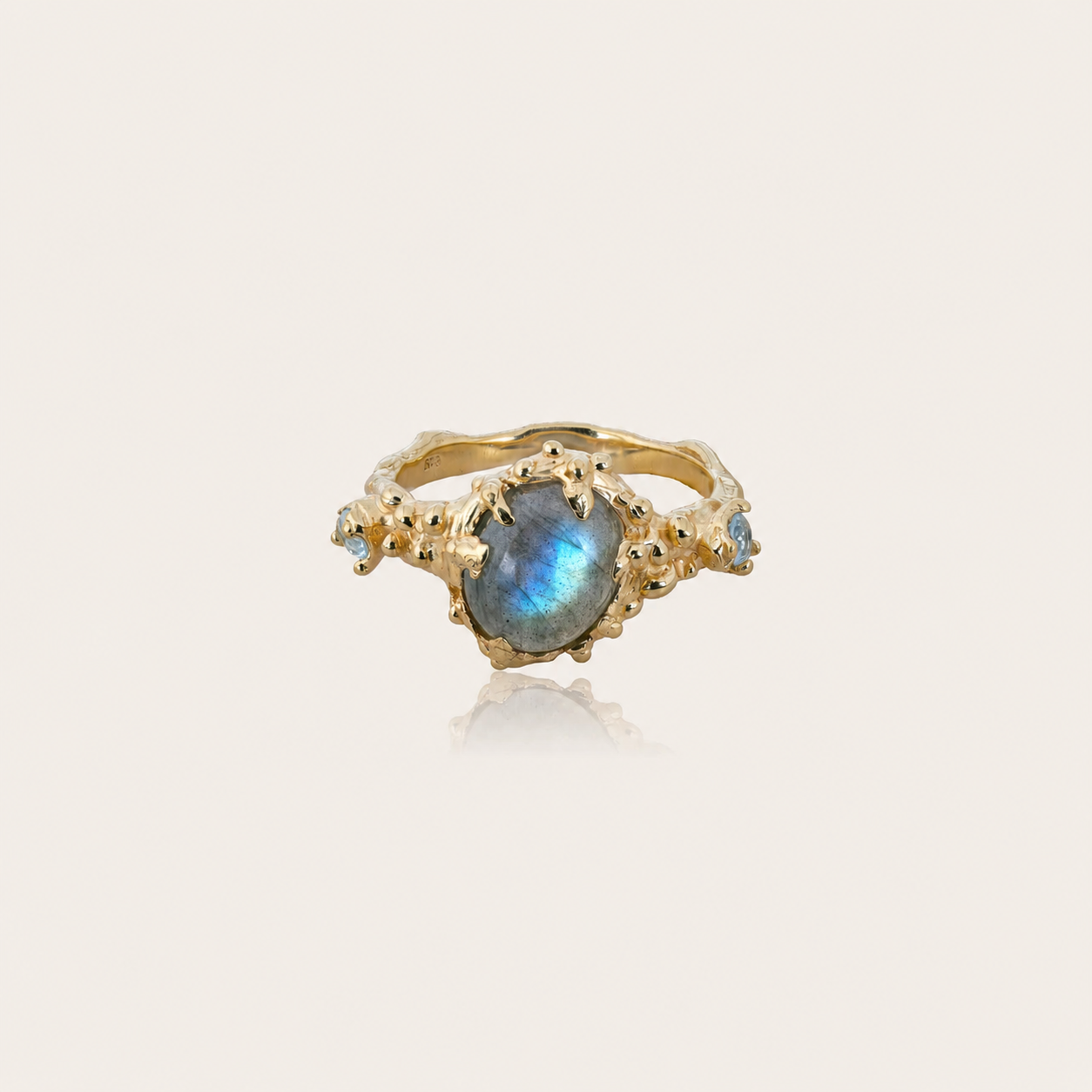 Sacred Siren Ring with Labradorite and Iolite