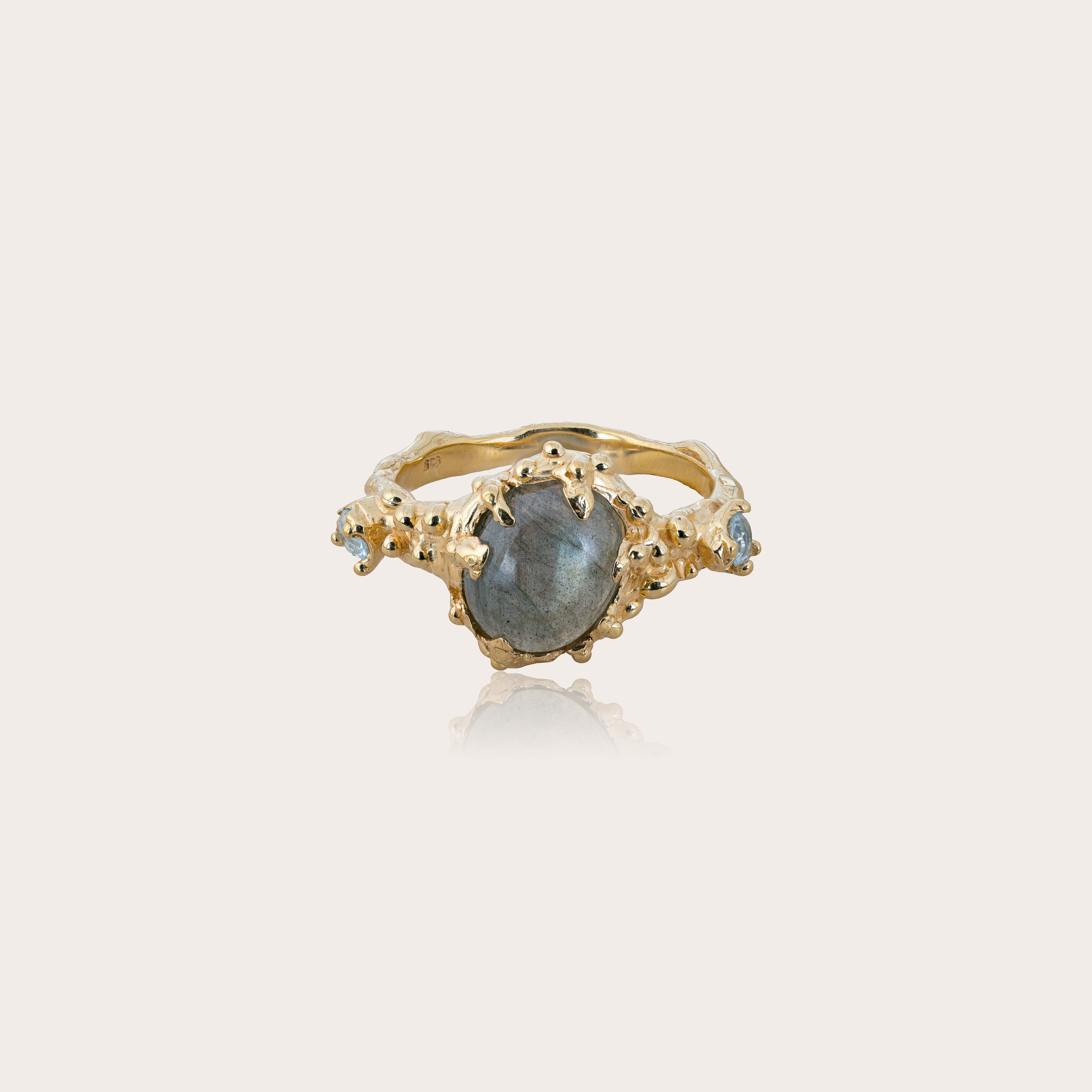 Sacred Siren Ring with Labradorite and Iolite